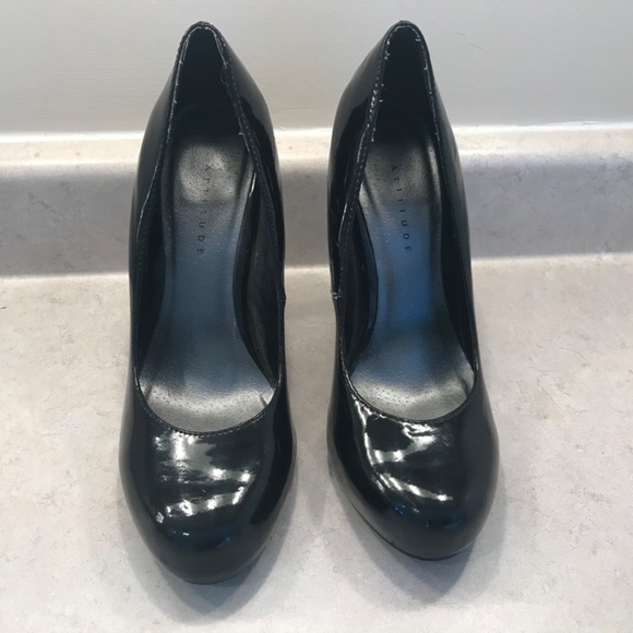 Black Patent Attitude Heels - Picture 2 of 2